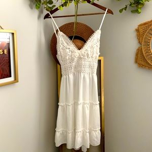 White Lace Boho Dress